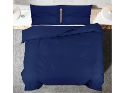 Juego de funda nórdica microfibra ligera marino 240x220 cm ES276046 Azul
