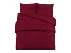 Clearance Juego de funda nórdica microfibra ligera burdeos 200x200 cm ES498545 Rojo