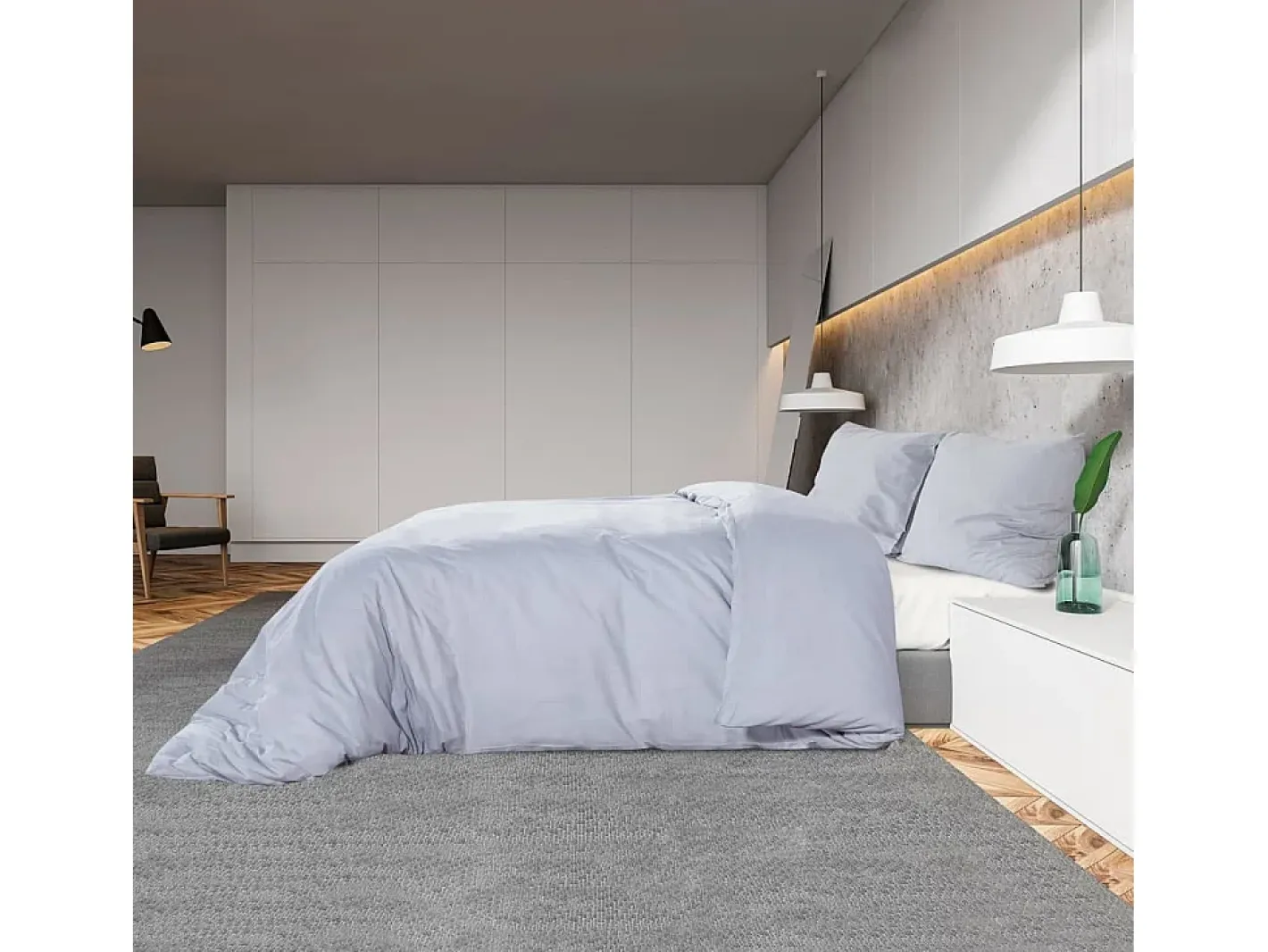 Ropa De Cama-Juego de funda nórdica microfibra ligera 220x240 cm ES103527 Gris