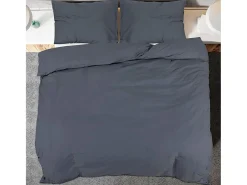 Ropa De Cama-Juego de funda nórdica microfibra ligera antracita 200x220 cm ES285649 Gris antracita