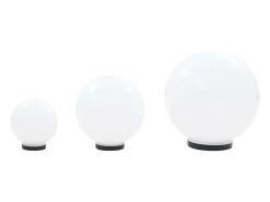 Juego de lámparas de bola LED 3 pzas esféricas 20/30/40 cm PMMA ES100005 Blanco