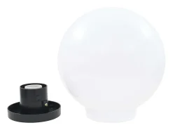 Iluminación Exterior-Juego de lámparas de bola LED 2 piezas esféricas 25 cm PMMA ES850014 Blanco
