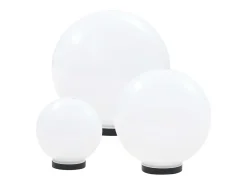 Iluminación Exterior-Juego de lámparas de bola LED 6 uds esféricas PMMA 20/30/40 cm ES255421 Blanco