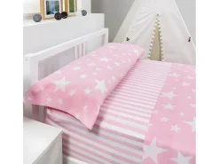 Cotton Artean Ropa De Cama-Juego de sabanas Infantil/Juvenil GIVETTE Pink ALGODÓN Poliester Cama 105 Rosa
