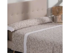 Sale Juego de Sábanas Atenea Beig / Blanco - Nalui Beige