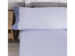 Ropa De Cama-Juego de Sábanas Flores - Nalui Azul
