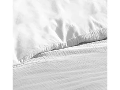 Douceur d'intérieur Ropa De Cama-Juego de sábanas de gasa de algodón 140 x 200 cm Blanco