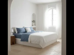 Morfeo Descanso Ropa De Cama-Juego de sábanas ecológicas algodón 100% orgánico 150x190/200 cm Azul