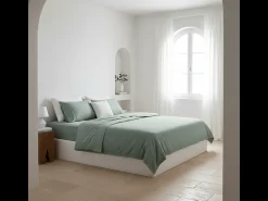 Morfeo Descanso Ropa De Cama-Juego de sábanas ecológicas algodón 100% orgánico 180x190/200 cm Verde