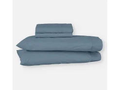 Morfeo Descanso Juego de sábanas ecológicas algodón 100% orgánico 160x190/200 cm Azul Hot