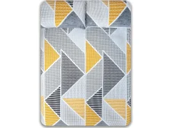 Sale Cotton Artean Juego de sábanas GEKA algodón poliéster y mostaza Cama 90 Gris