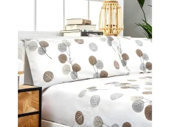Cotton Artean Ropa De Cama-Juego de sábanas HONDARRIBIA 100% algodón orgánico 160x260 Cama 90 Gris