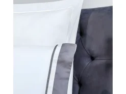 Cotton Artean Ropa De Cama-Juego de sábanas satén algodón egipcio 300 blanco Cama 180 Gris