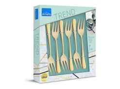 Amefa Cubierto-Juego de servicio de pastel de 6 piezas Austin en acero inoxidable mate Dorado