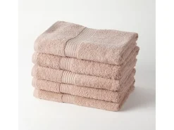 Discount Today Juego de Toallas 100 % algodón 70 x 130 cm (5 Unidades) Rosa