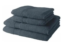Best Today Juego de Toallas Gris 4 Piezas Azul