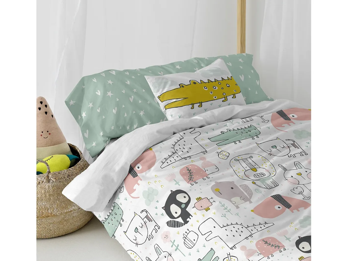 Happyfriday Ropa De Cama-Juego nórdico 140x200 cm Best buddies Multicolor