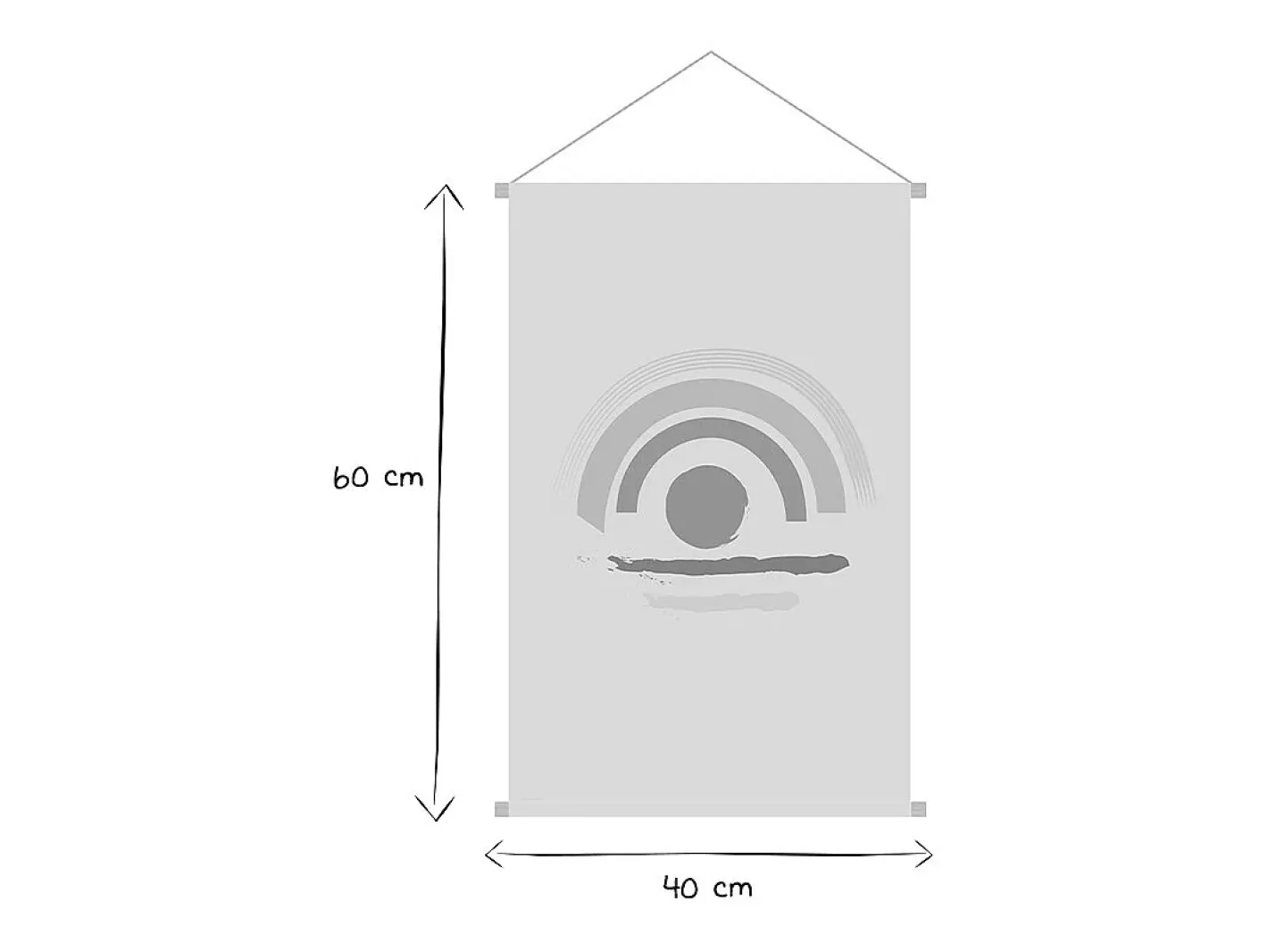 Miliboo Kakemono infantil arcoíris 40 x 60 cm HAPPY Gris Discount