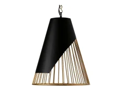 Les Tendances Lámpara Suspendida-Konik lámpara colgante de metal negro y dorado D 52 x H 69 cm Multicolor
