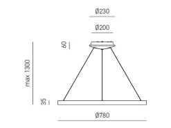Lámpara Suspendida-Krizia - Lámpara colgante LED regulable 60W - 4800lm, luz cálida 3000K, aro mate, difusor opal, d.80 cm, IP20 Blanco