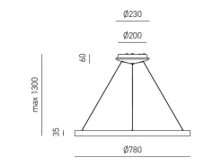 Lámpara Suspendida-Krizia - Lámpara colgante LED regulable 60W - 4800lm, luz cálida 3000K, aro mate, difusor opal, d.80 cm, IP20 Blanco