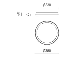 Aplique Para Pared-Krizia - Plafón LED regulable 30W 3000K - Luz cálida 2600lm, difusor opal, marco , IP20, d.27 cm, diseño moderno Negro