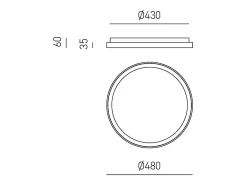 Aplique Para Pared-Krizia - Plafón LED regulable 38W 3000K - Luz cálida 3300lm, difusor opal, marco , IP20, d.27 cm, diseño moderno Dorado