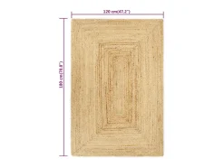 Garden Furniture Alfombra De Salón-Kylva Alfombra de yute tejida a mano natural 120x180 cm Marru00f3n