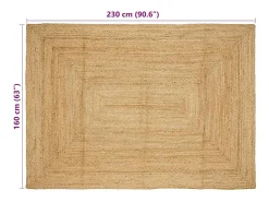 Sale Garden Furniture Kylva Alfombra de yute tejida a mano natural 160x230 cm Marru00f3n