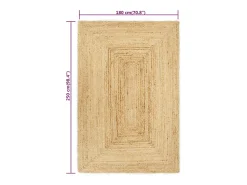 Garden Furniture Alfombra De Salón-Kylva Alfombra hecha a mano de yute 180x250 cm Marru00f3n