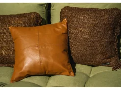 Bazar Bizar La Funda de Cojín de Cuero de Cuatro Paneles - lo - 40x40 Camel New