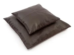 Bazar Bizar La Funda De Cojín De Cuero Cuatro Paneles - Chocolate - 60x60 Marru00f3n chocolate Sale