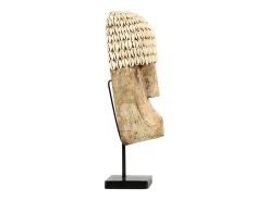 Bazar Bizar Estatua-La Máscara de Cauri Con Soporte - Mediana Color natural claro