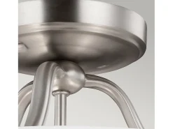 Plafón-Lampada a Soffitto 4 Luci Rama In Acciaio Nero A Bracci Curvi E Sfere In Vetro Opalino Marru00f3n