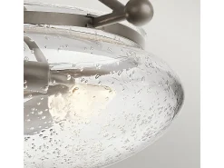 Lampada A Soffitto Contemporanea Belle Acciaio Bronzo Antico Vetro 3 Luci E14 Bronce