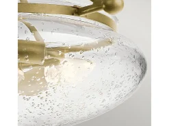 Lampada A Soffitto Contemporanea Belle Acciaio Ottone Spazzolato Vetro 3 Luci E14 Camel Sale