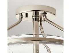Plafón-Lampada A Soffitto Contemporanea Belle Acciaio Nichel Lucido Vetro 3 Luci E14 Gris