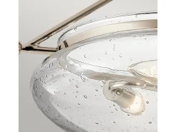 Plafón-Lampada A Soffitto Contemporanea Belle Acciaio Nichel Lucido Vetro 3 Luci E14 Gris