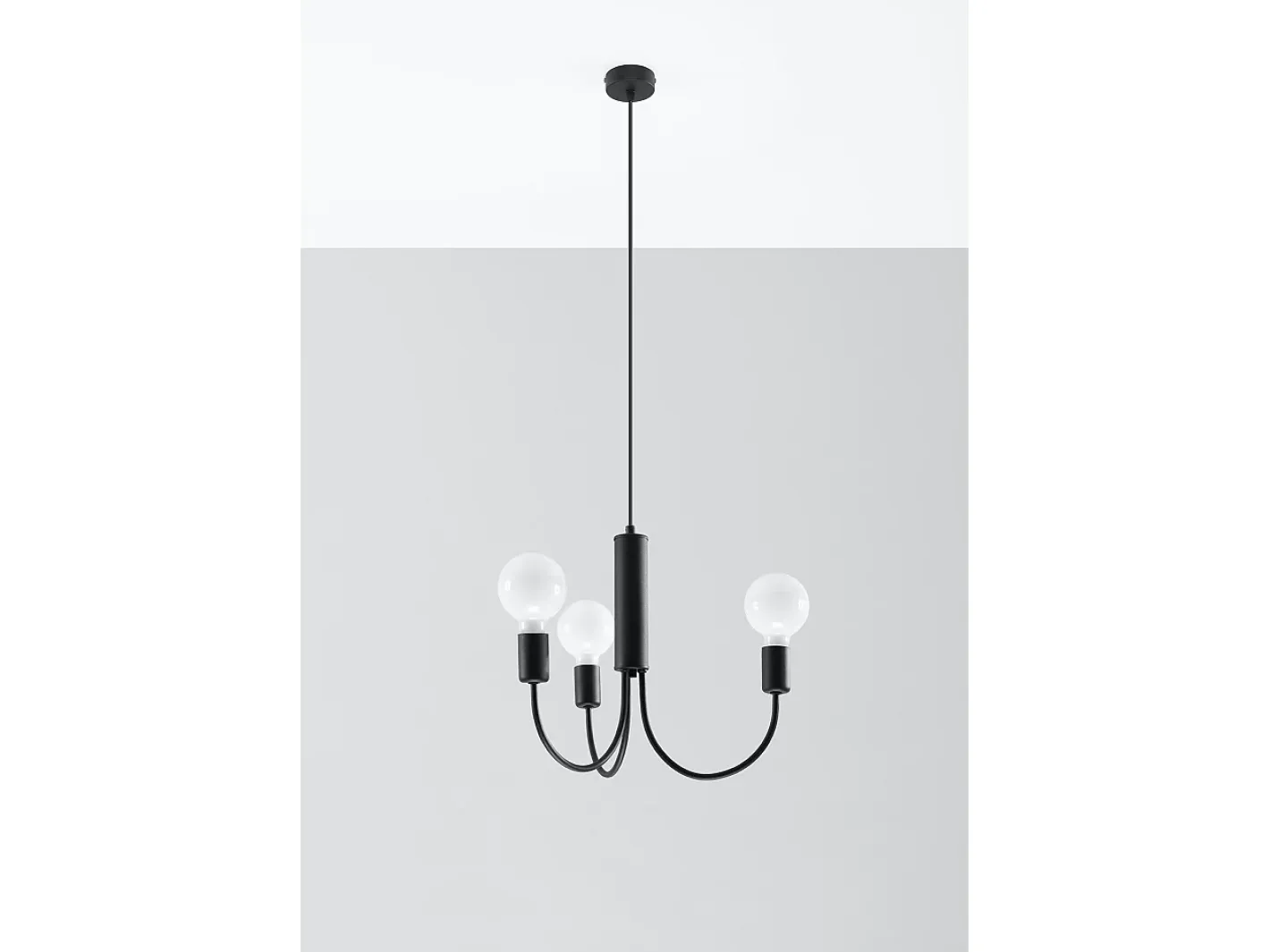 Sollux Lighting Lámpara Suspendida-Lampada a sospensione a 3 bracci multi-braccio nera 3x E27 Lámpara colgante Multi Arm 3 brazos 3x E27 Negro