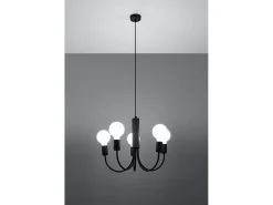 Sollux Lighting Lámpara Suspendida-Lampada a sospensione a 5 bracci multi-braccio nera 5x E27 Lámpara colgante Multi Arm 5 brazos 5x E27 Negro