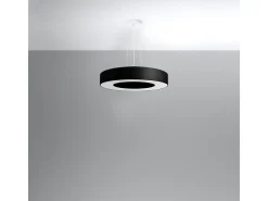 Sollux Lighting Lámpara Suspendida-Lampada a Sospensione Cilindrica Nera 50cm E27 Lámpara colgante cilíndrica Negra 50cm E27 Negro