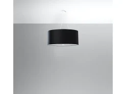 Sollux Lighting Lámpara Suspendida-Lampada a Sospensione Cilindrica Nera 60cm E27 Lámpara colgante cilíndrica Negra 60cm E27 Negro