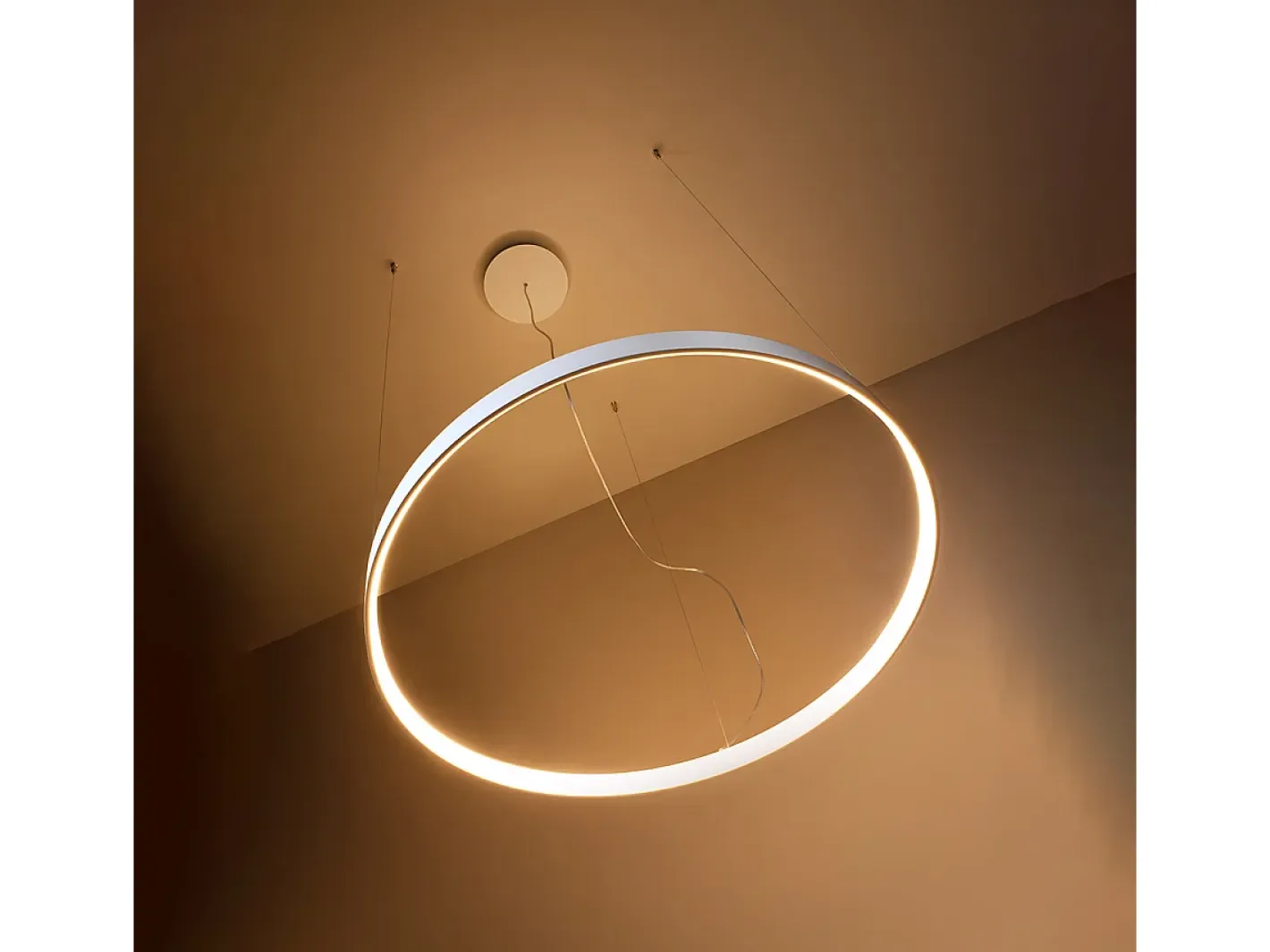 Sollux Lighting Lámpara Suspendida-Lampada a sospensione circolare a LED integrata bianca 78cm 3000K Lámpara Colgante Circular LED Integrada Blanca 78cm 3000K Blanco