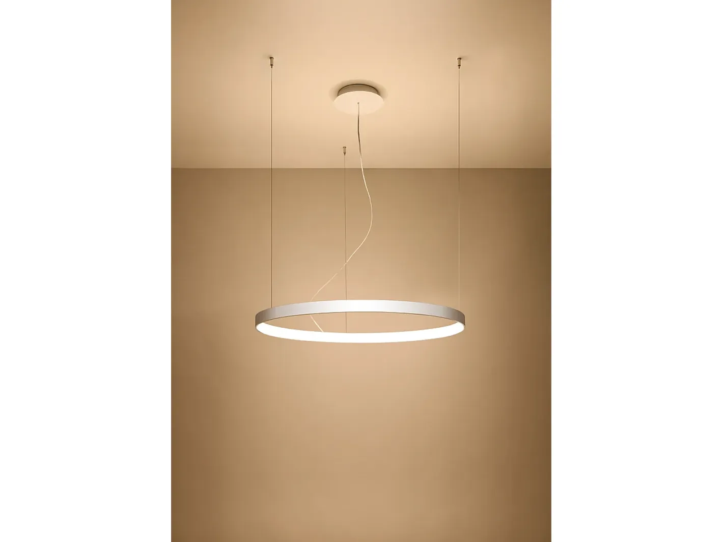 Sollux Lighting Lámpara Suspendida-Lampada a sospensione circolare a LED integrata bianca 78cm 3000K Lámpara Colgante Circular LED Integrada Blanca 78cm 3000K Blanco