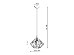 Sollux Lighting Lampada a sospensione in filo di legno naturale E27 Lámpara colgante con marco de alambre Madera natural E27 Marru00f3n Outlet