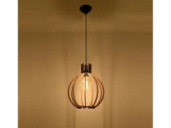 Sollux Lighting Lampada a sospensione in filo di legno naturale E27 Lámpara colgante con marco de alambre Madera natural E27 Marru00f3n Online