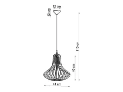 Sollux Lighting Lampada a sospensione in filo di legno naturale E27 Lámpara colgante con marco de alambre Madera natural E27 Marru00f3n Clearance