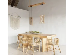 Sollux Lighting Lampada a sospensione in filo di legno naturale E27 Lámpara colgante con marco de alambre Madera natural E27 Marru00f3n Hot