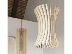 Sollux Lighting Lampada a sospensione in filo di legno naturale E27 Lámpara colgante con marco de alambre Madera natural E27 Marru00f3n Hot