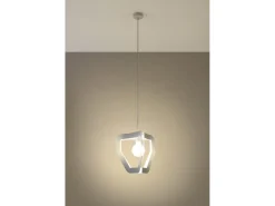 Sollux Lighting Lampada a sospensione moderna con struttura a filo bianco E27 Lámpara colgante moderna con marco de alambre E27 Blanco Outlet